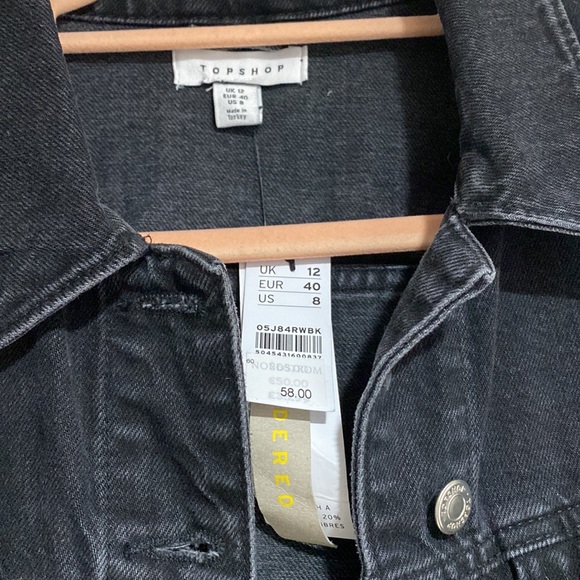Top Shop black denim jacket. New with tags - Picture 2 of 4